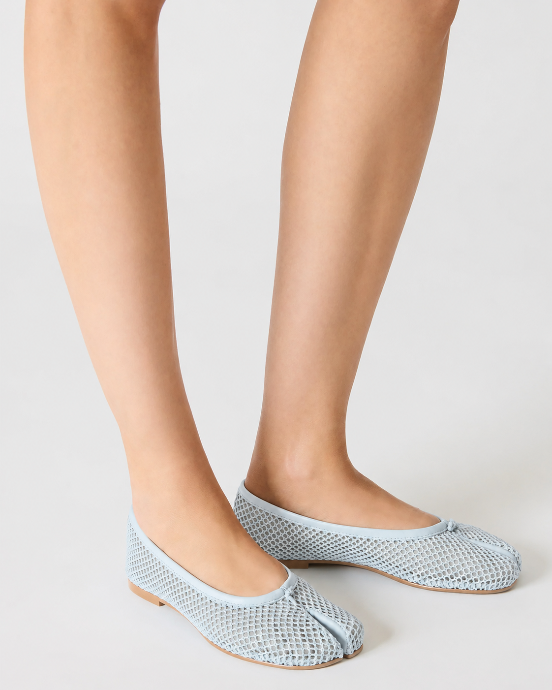 Women’s Tabi Mesh Ballet Flats – Breathable Split Toe Bow Flats