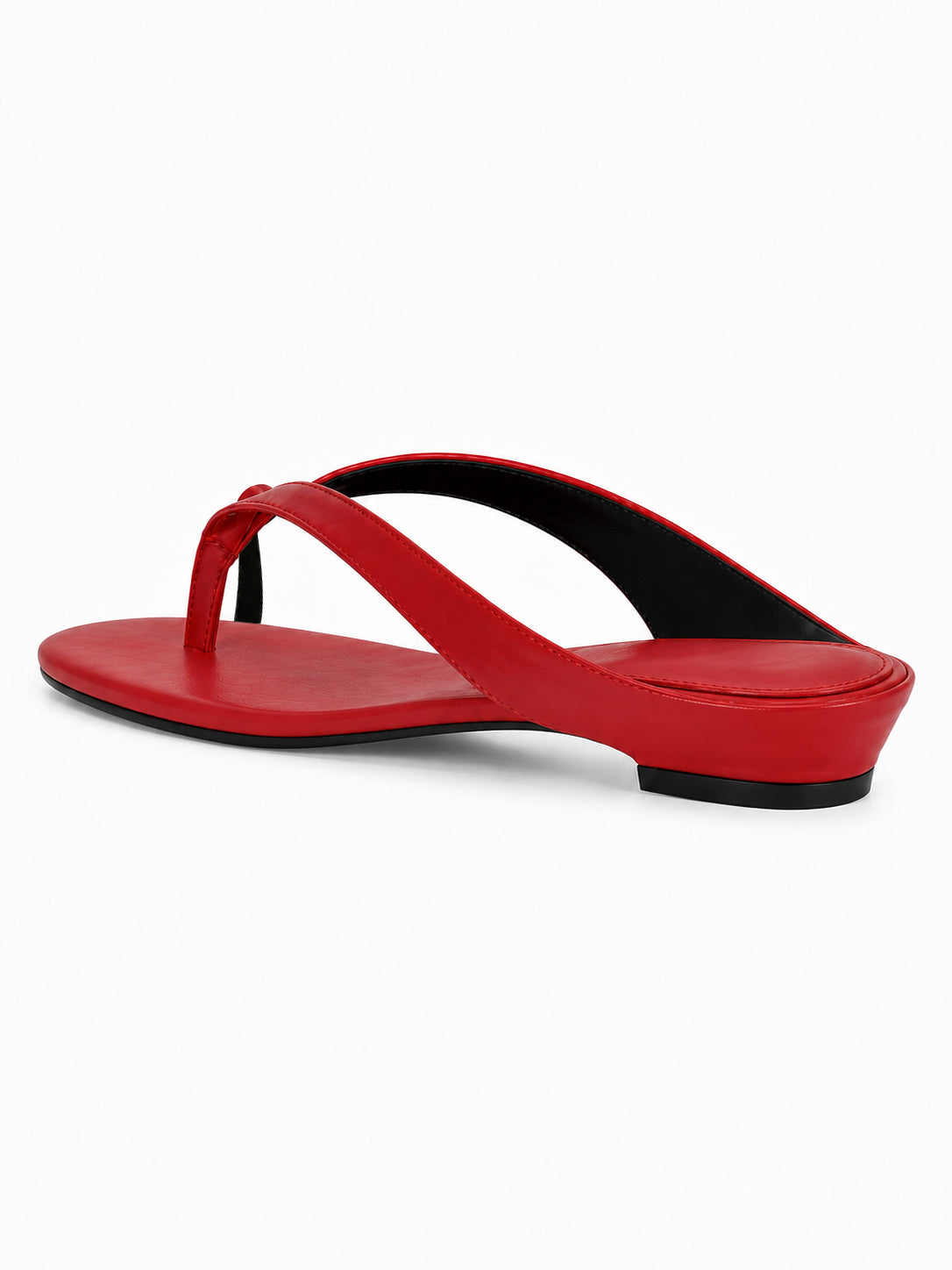 Women’s Toe Ring Kitten Heel Flip Flops – Sculpted Low Heel Thong Sandals