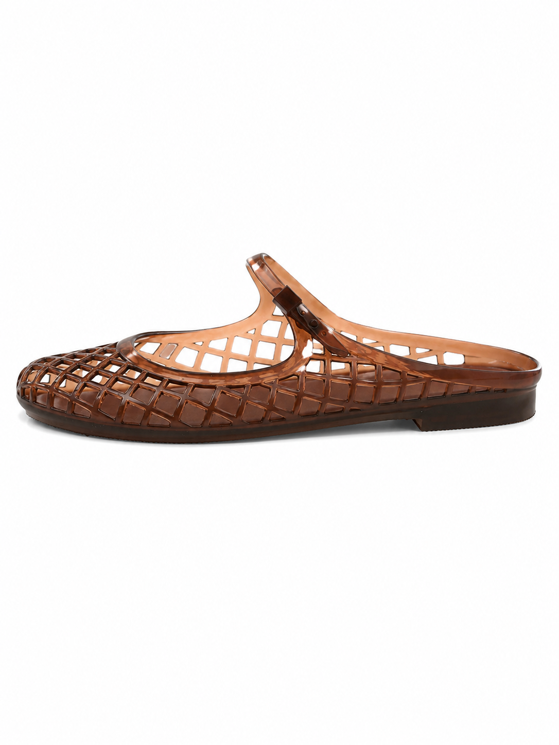 Retro Jelly Mary Jane Mules – Woven Cage Flat Shoes for Women