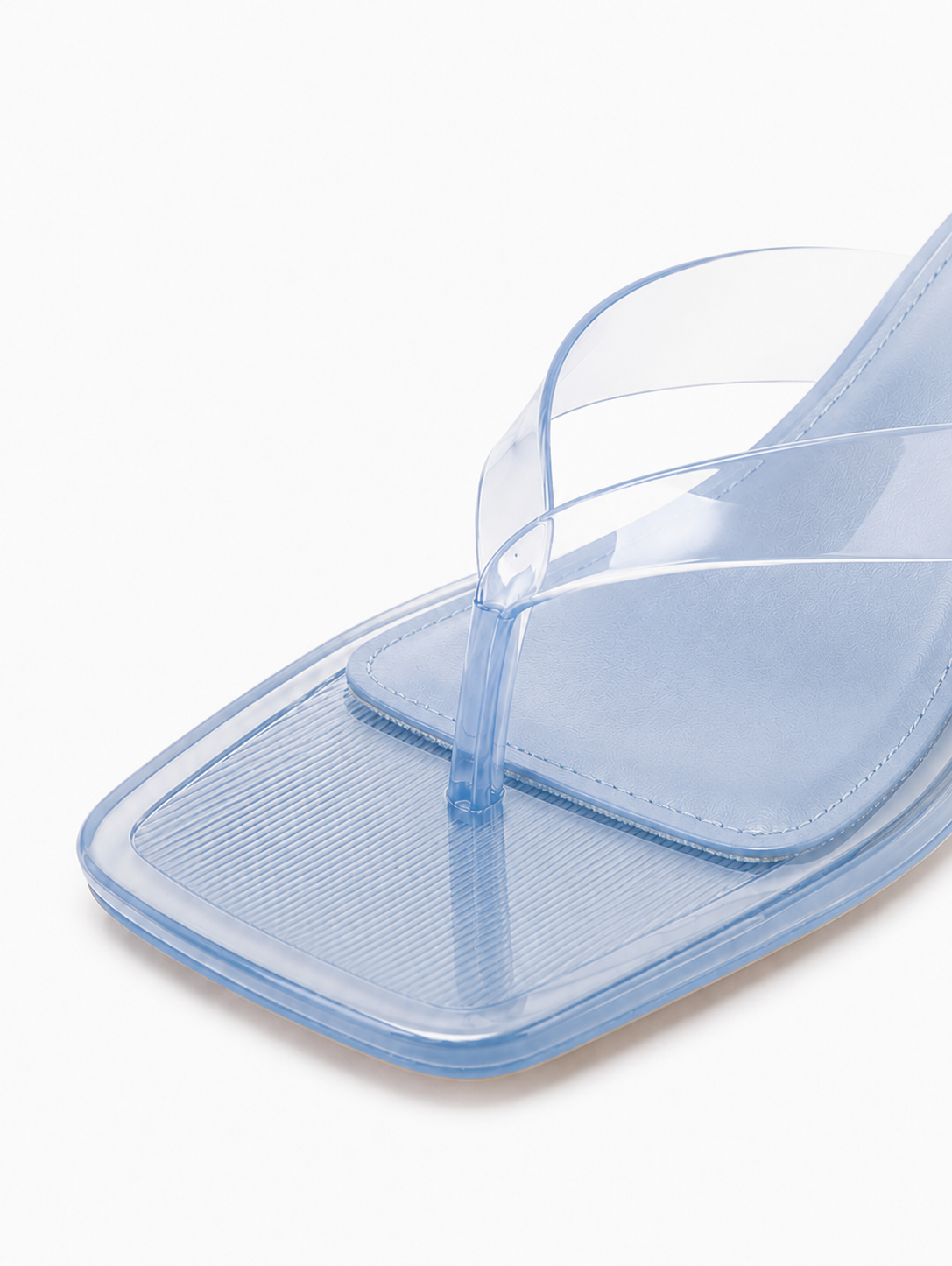 Transparent Kitten Heel Thong Sandals – Minimal Clear Jelly Slide Heels for Women