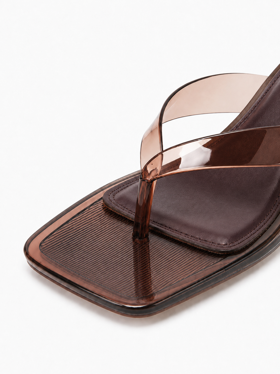 Transparent Kitten Heel Thong Sandals – Minimal Clear Jelly Slide Heels for Women