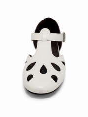 Vintage Cutout Mary Jane Flats – Minimalist T-Strap Ballet Shoes