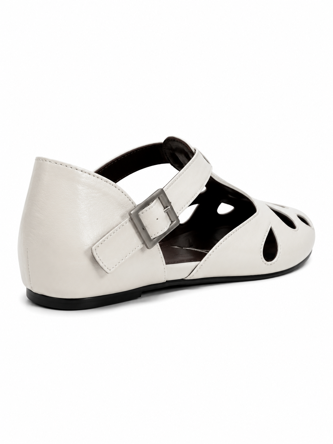 Vintage Cutout Mary Jane Flats – Minimalist T-Strap Ballet Shoes