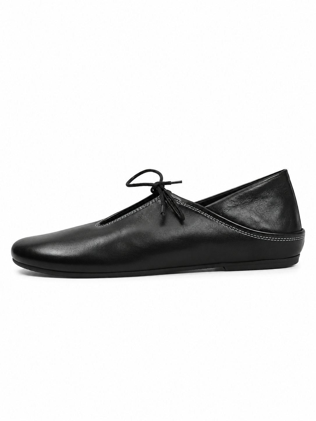 Minimalist Soft Leather Lace-Up Ballet Flats – Lightweight Everyday Comfort Shoes