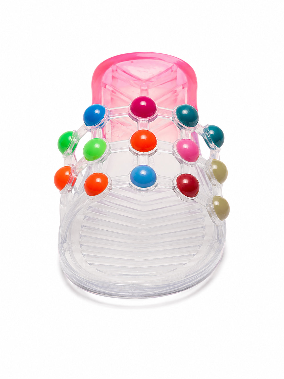 Color Pop Jelly Slide Sandals – Transparent PVC Beaded Summer Slippers