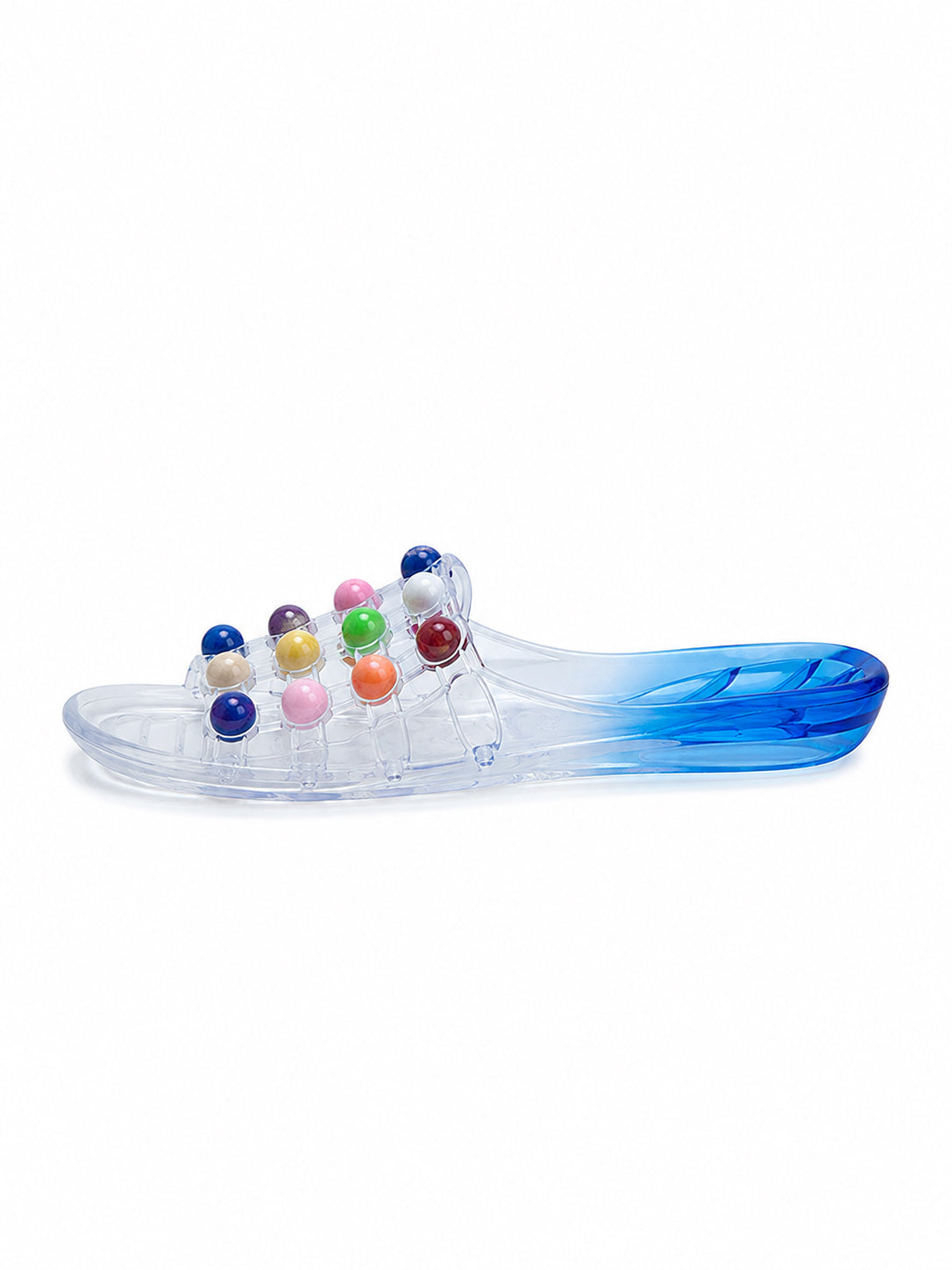 Color Pop Jelly Slide Sandals – Transparent PVC Beaded Summer Slippers