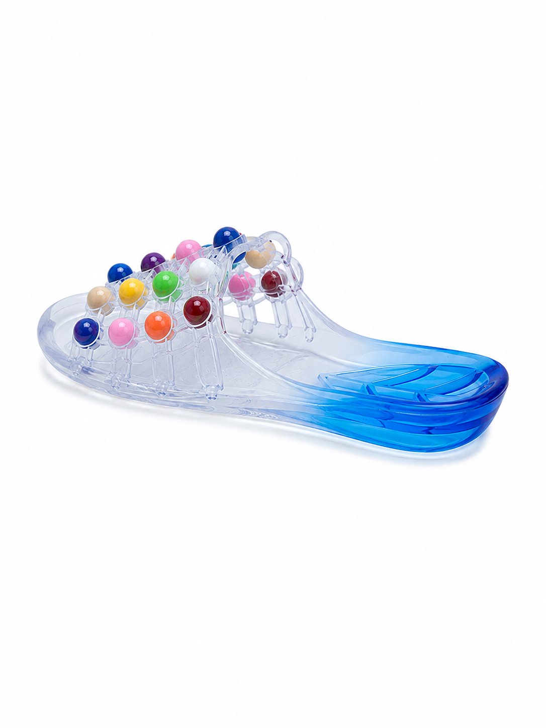 Color Pop Jelly Slide Sandals – Transparent PVC Beaded Summer Slippers