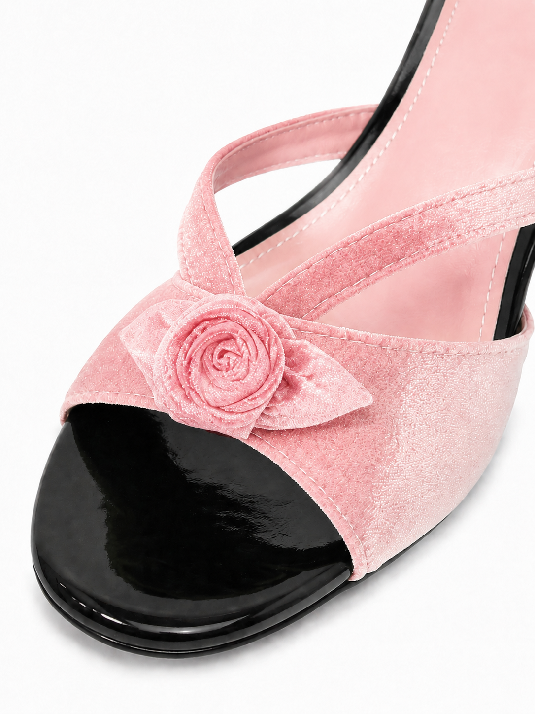 Vintage Satin Rose Cap Toe Mule Flats for Women – French Style Slip On Dress Shoes