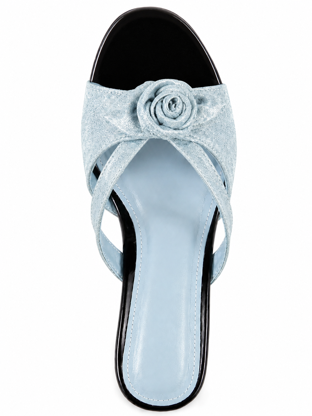 Vintage Satin Rose Cap Toe Mule Flats for Women – French Style Slip On Dress Shoes
