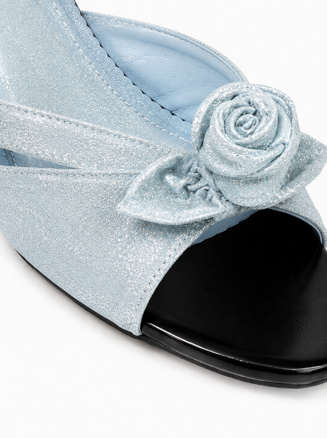Vintage Satin Rose Cap Toe Mule Flats for Women – French Style Slip On Dress Shoes