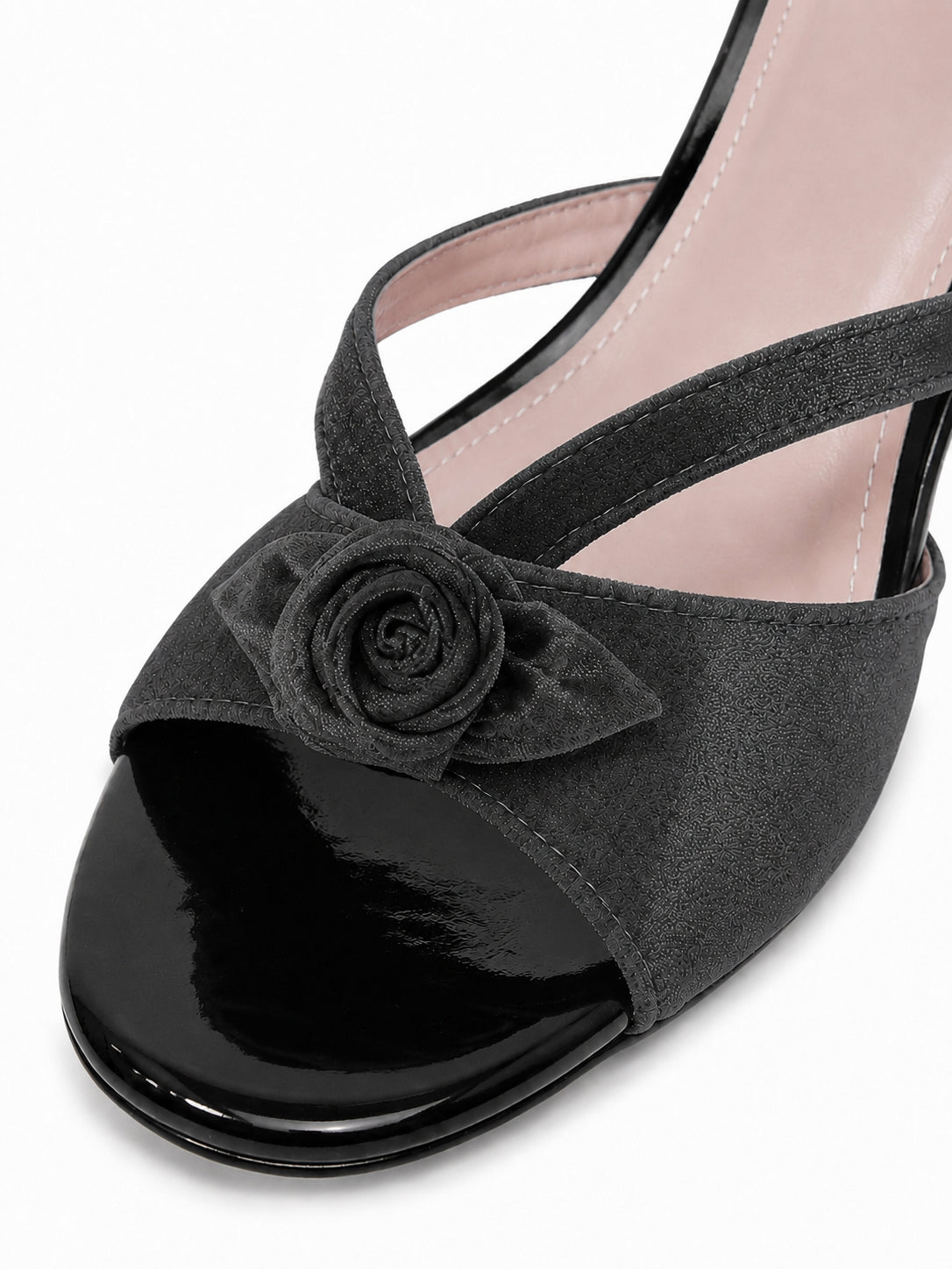 Vintage Satin Rose Cap Toe Mule Flats for Women – French Style Slip On Dress Shoes