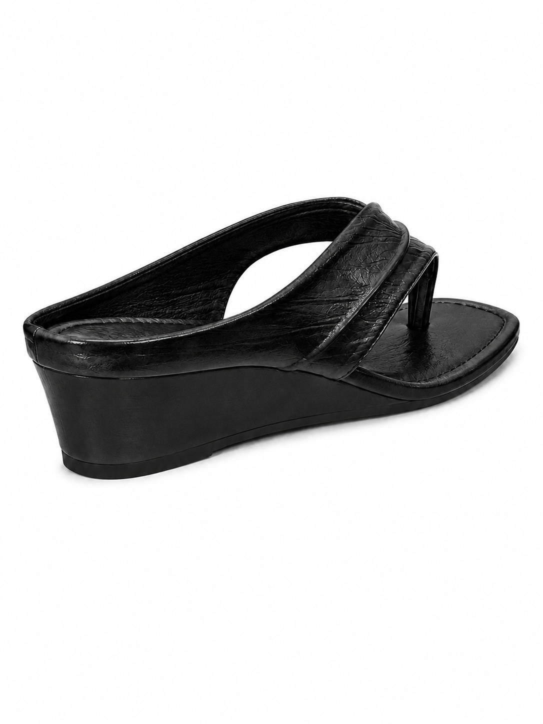 Women’s Wedge Thong Sandals – Square Toe Crisscross Slide Sandals