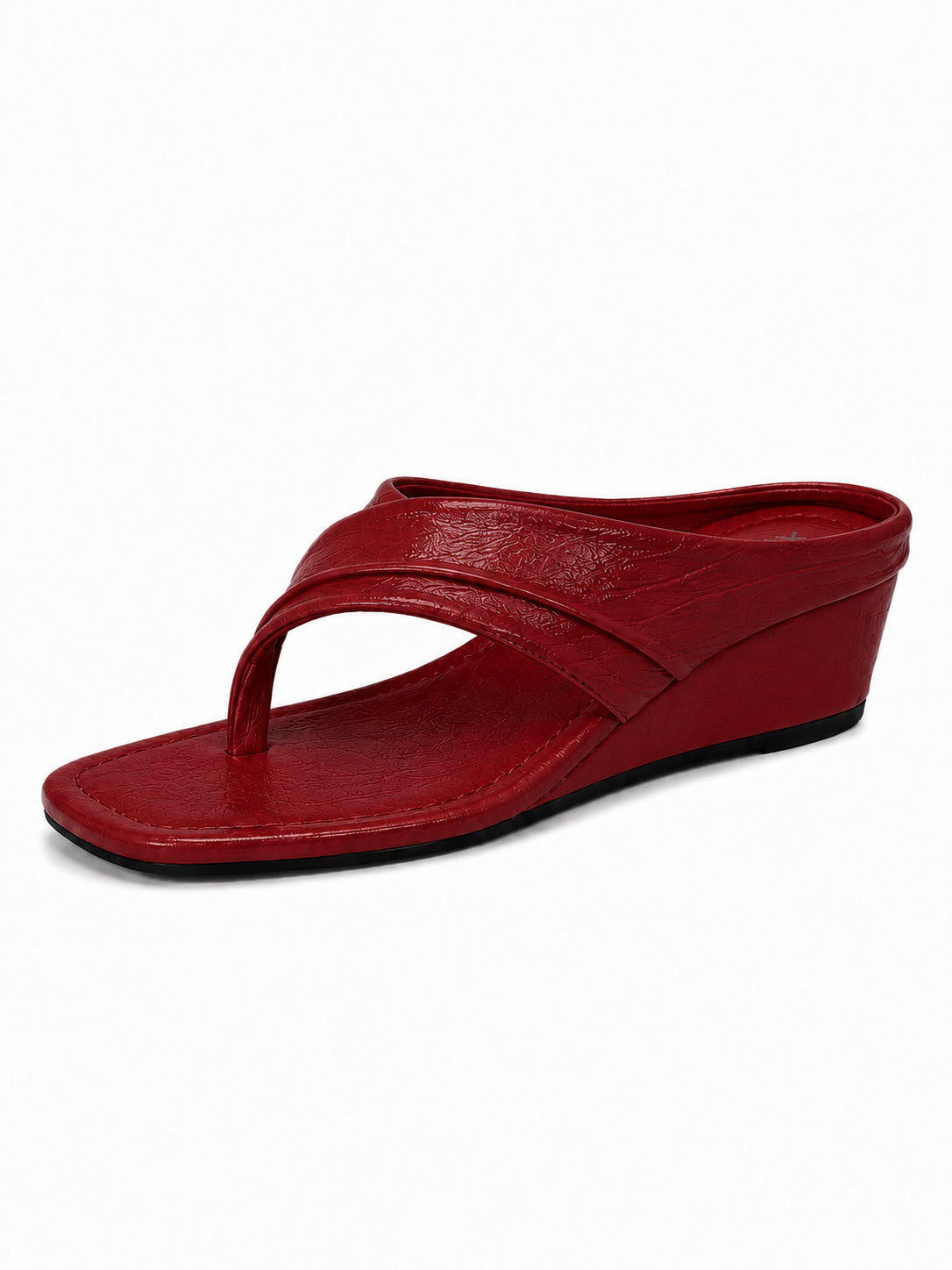Women’s Wedge Thong Sandals – Square Toe Crisscross Slide Sandals
