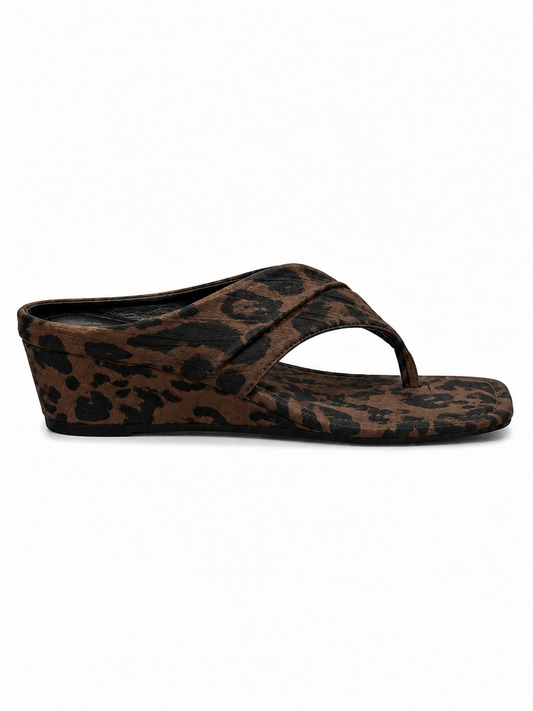 Women’s Wedge Thong Sandals – Square Toe Crisscross Slide Sandals