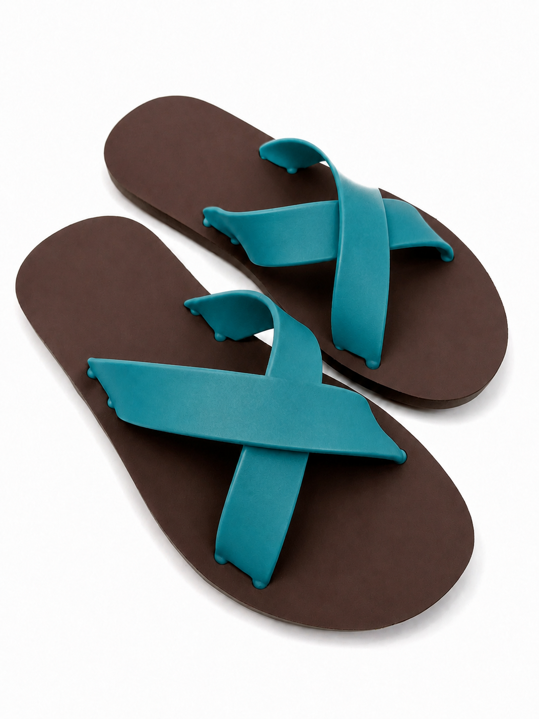 Women’s Criss Cross Rubber Slide Sandals – 100% Solid Rubber Flat Slides
