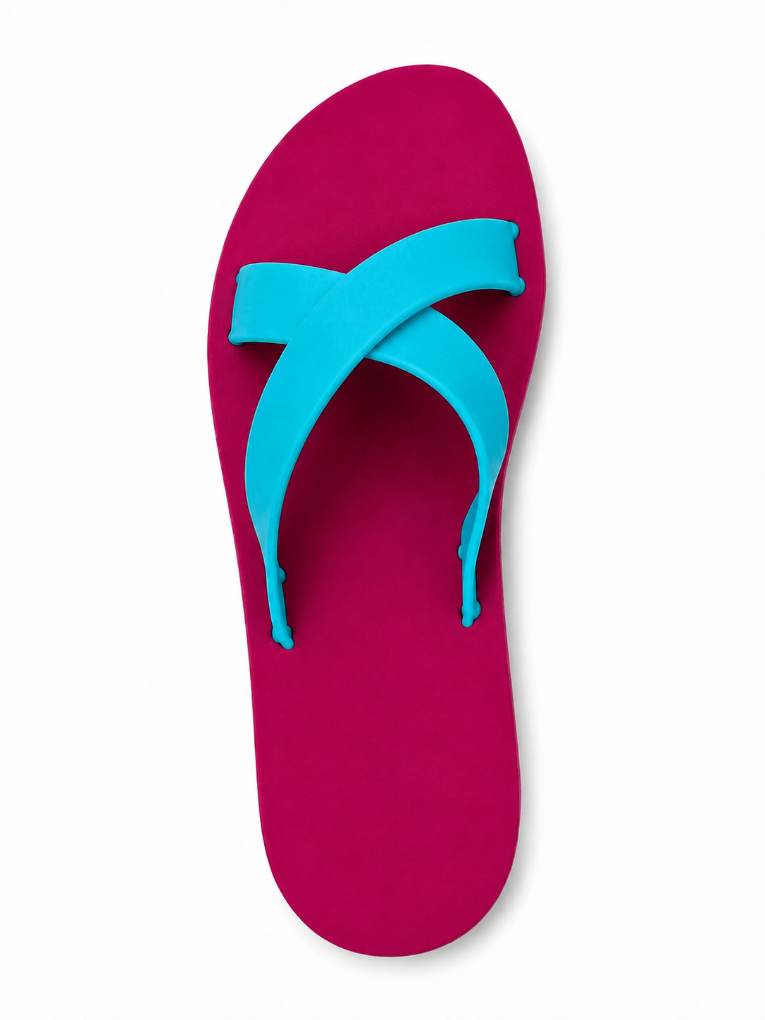 Women’s Criss Cross Rubber Slide Sandals – 100% Solid Rubber Flat Slides