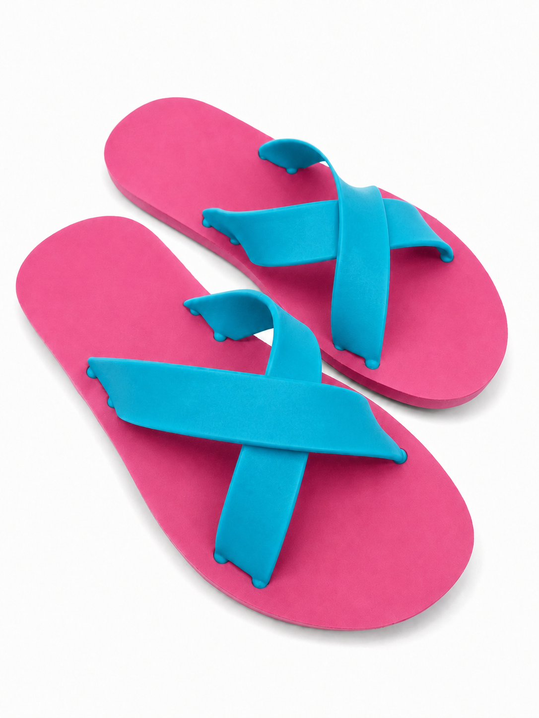 Women’s Criss Cross Rubber Slide Sandals – 100% Solid Rubber Flat Slides
