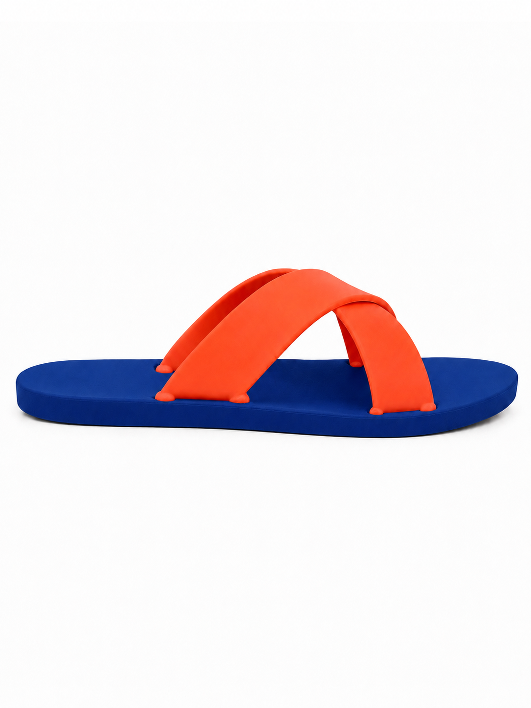 Women’s Criss Cross Rubber Slide Sandals – 100% Solid Rubber Flat Slides