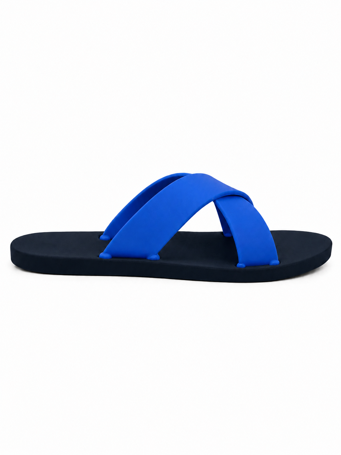 Women’s Criss Cross Rubber Slide Sandals – 100% Solid Rubber Flat Slides