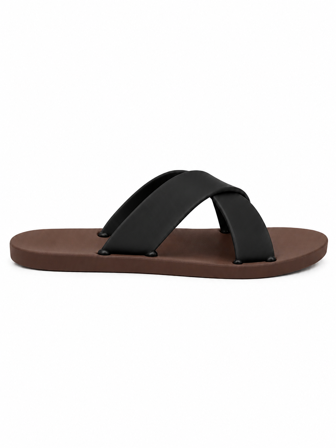 Women’s Criss Cross Rubber Slide Sandals – 100% Solid Rubber Flat Slides