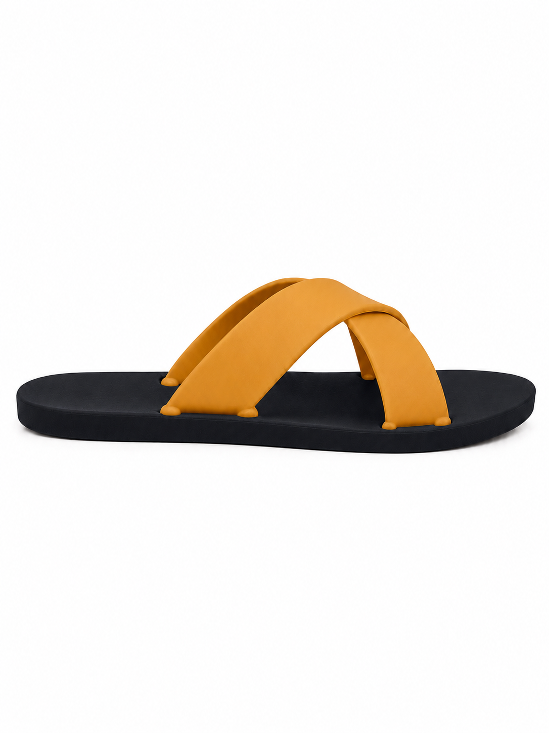 Women’s Criss Cross Rubber Slide Sandals – 100% Solid Rubber Flat Slides