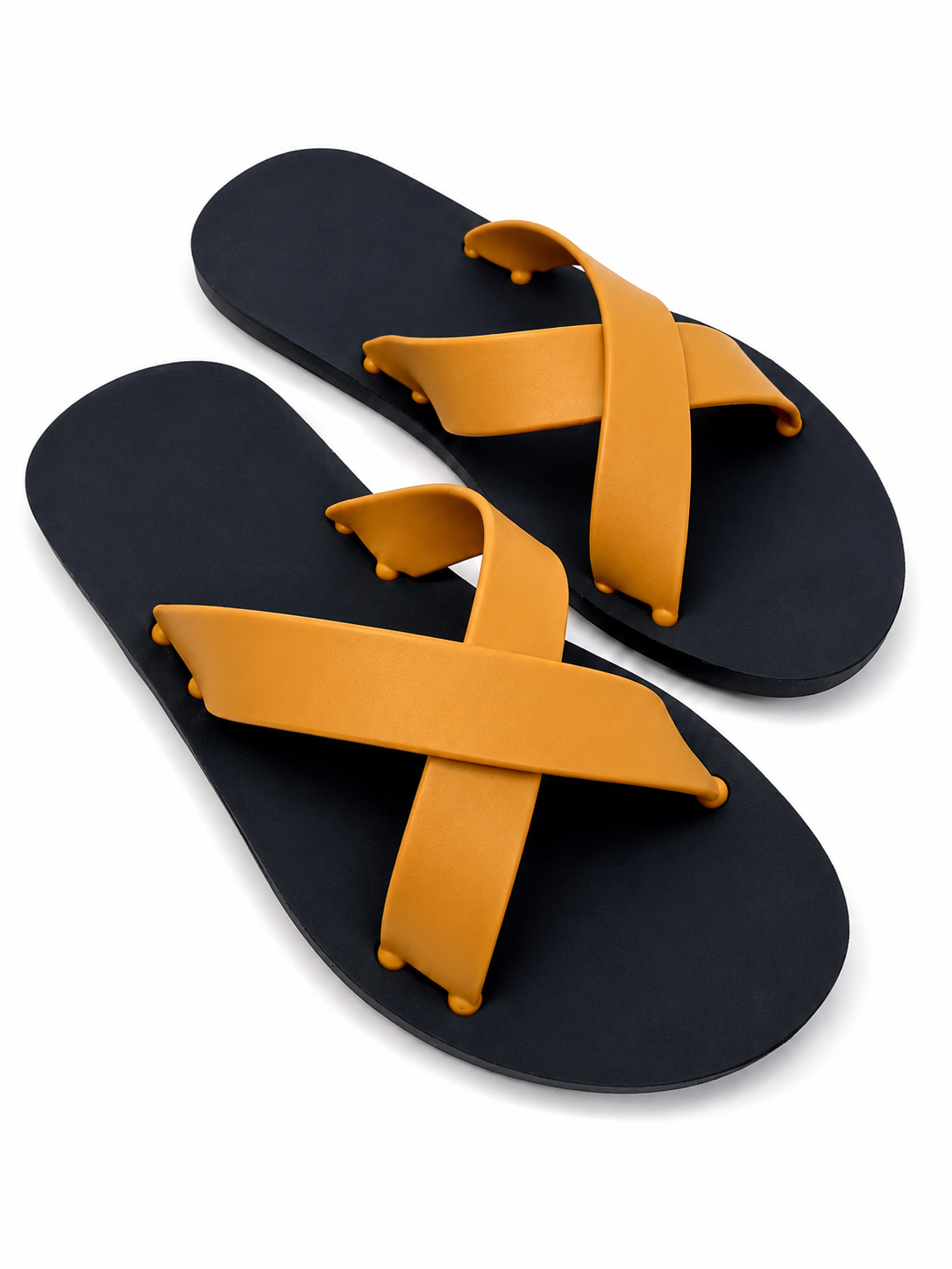 Women’s Criss Cross Rubber Slide Sandals – 100% Solid Rubber Flat Slides