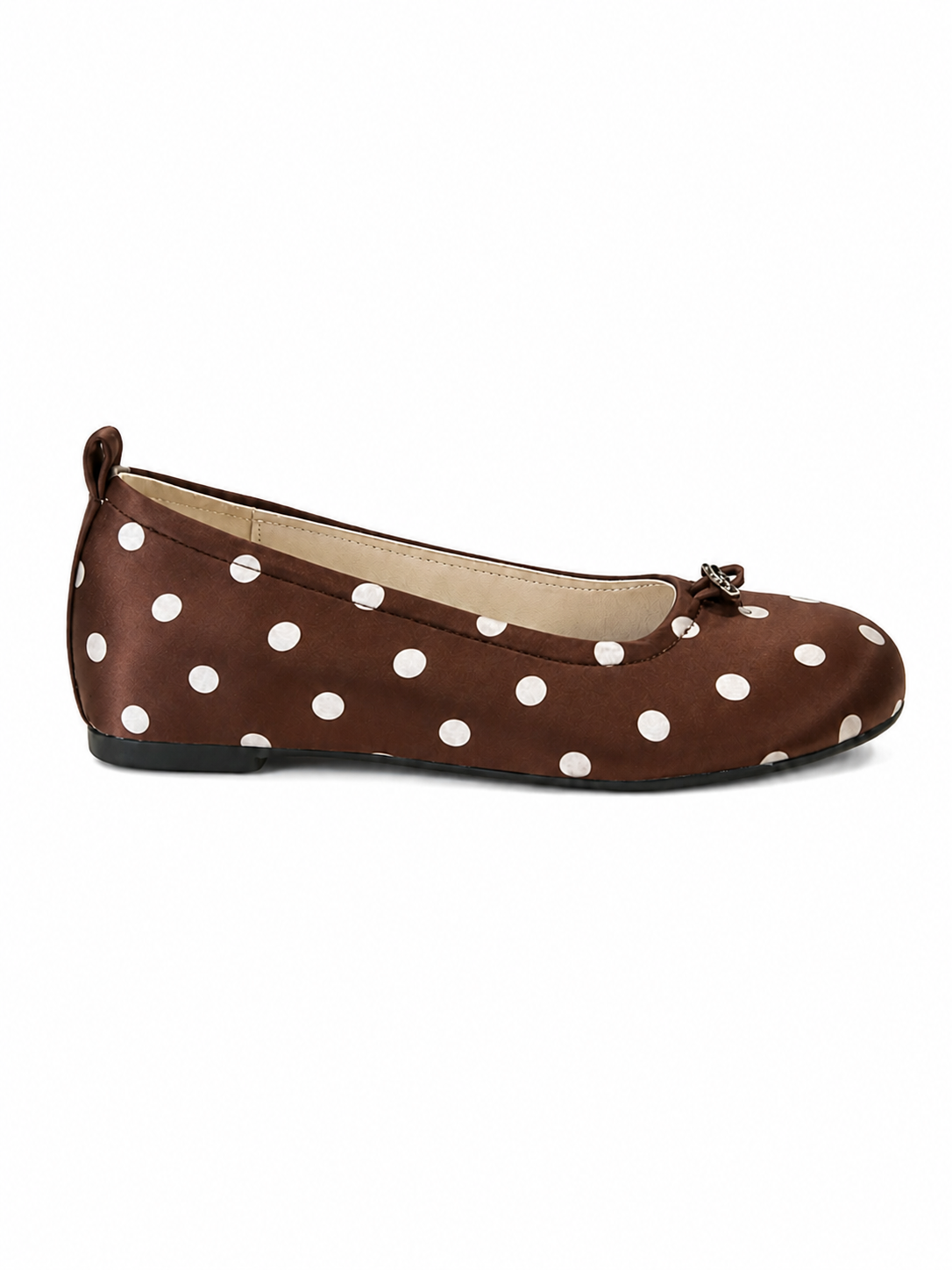 Polka Dot Ballet Flats for Women with Pig Nose Buckle – Retro Round Toe Slip-On Shoes