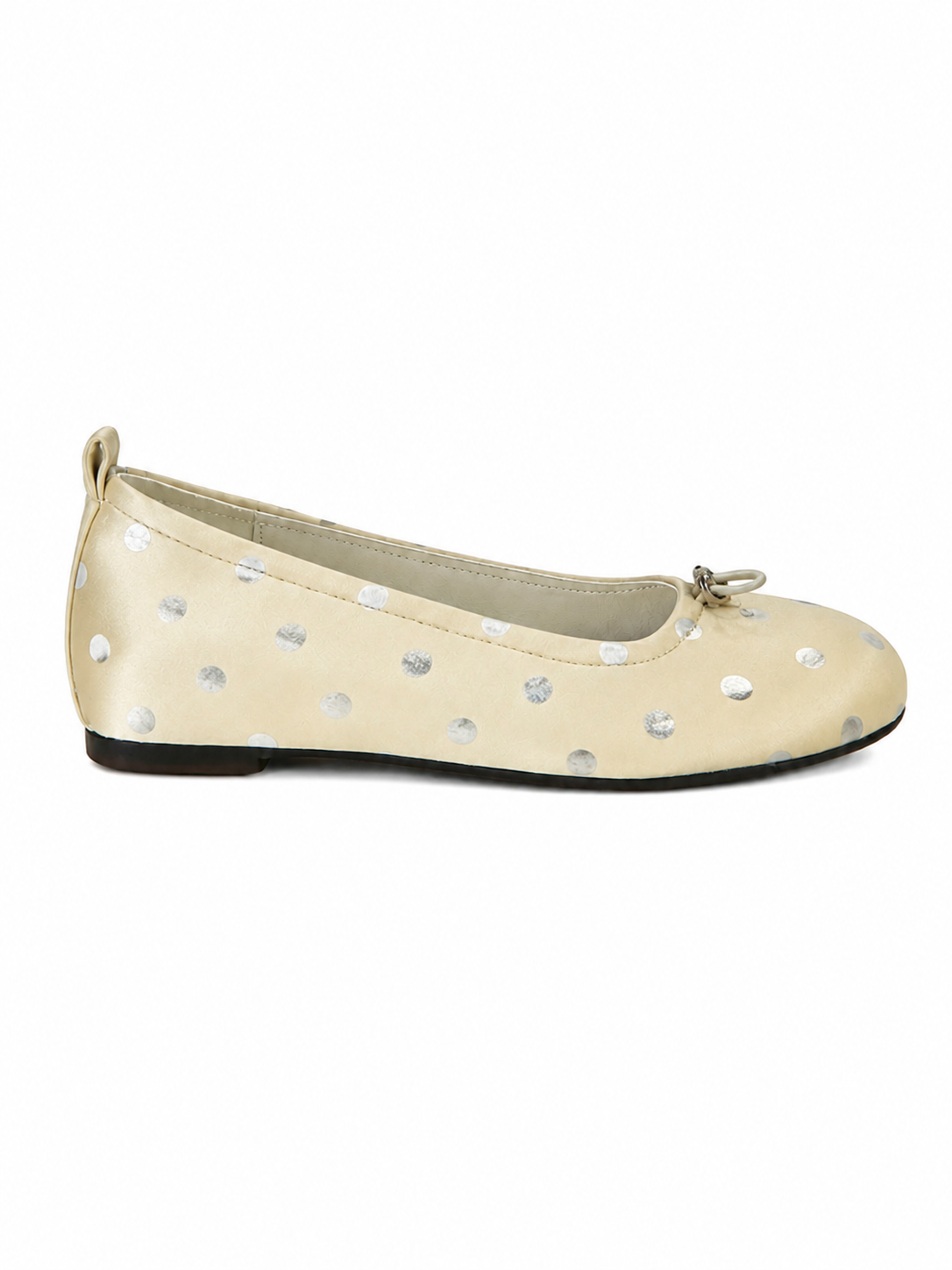 Polka Dot Ballet Flats for Women with Pig Nose Buckle – Retro Round Toe Slip-On Shoes