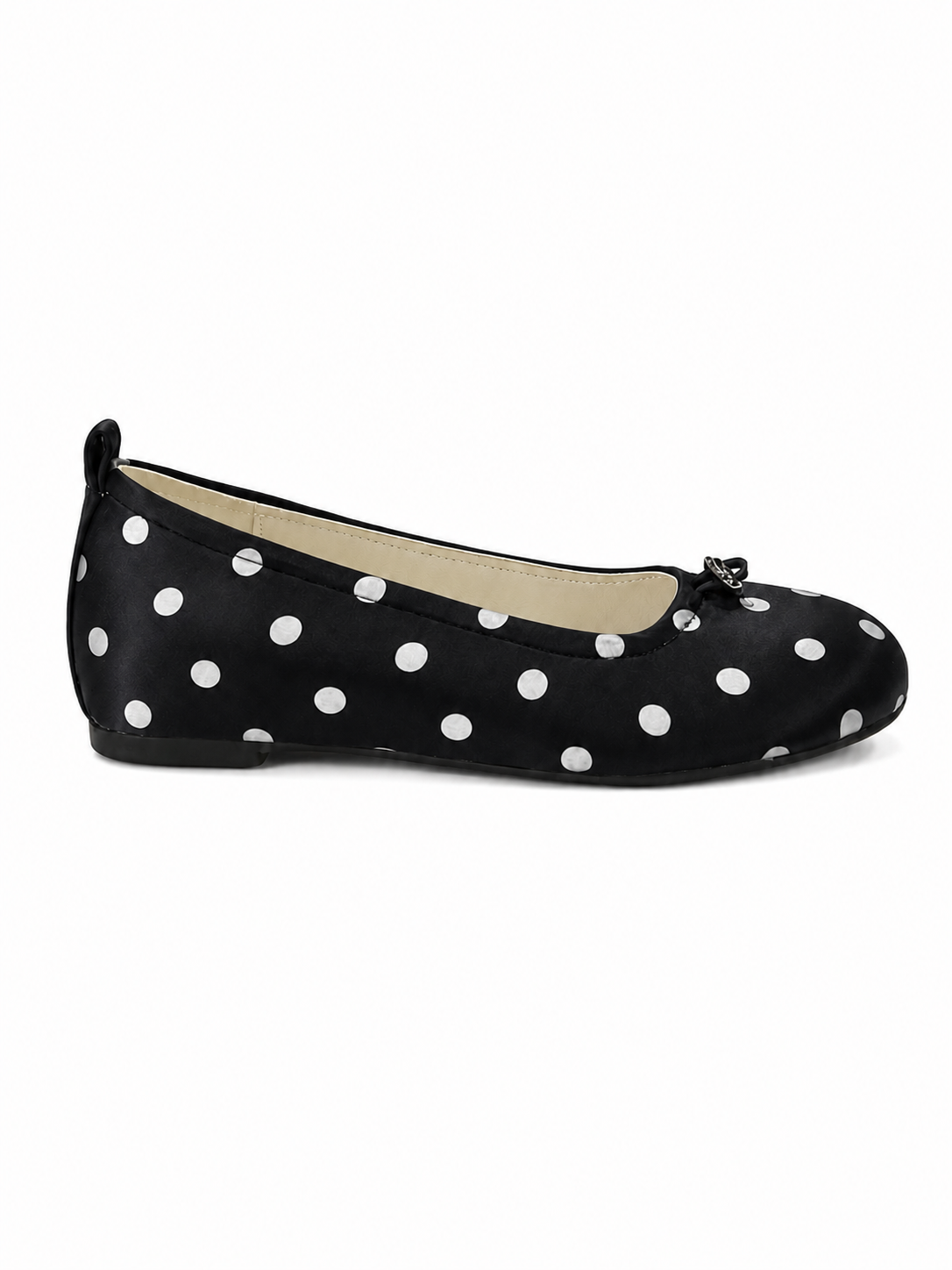 Polka Dot Ballet Flats for Women with Pig Nose Buckle – Retro Round Toe Slip-On Shoes