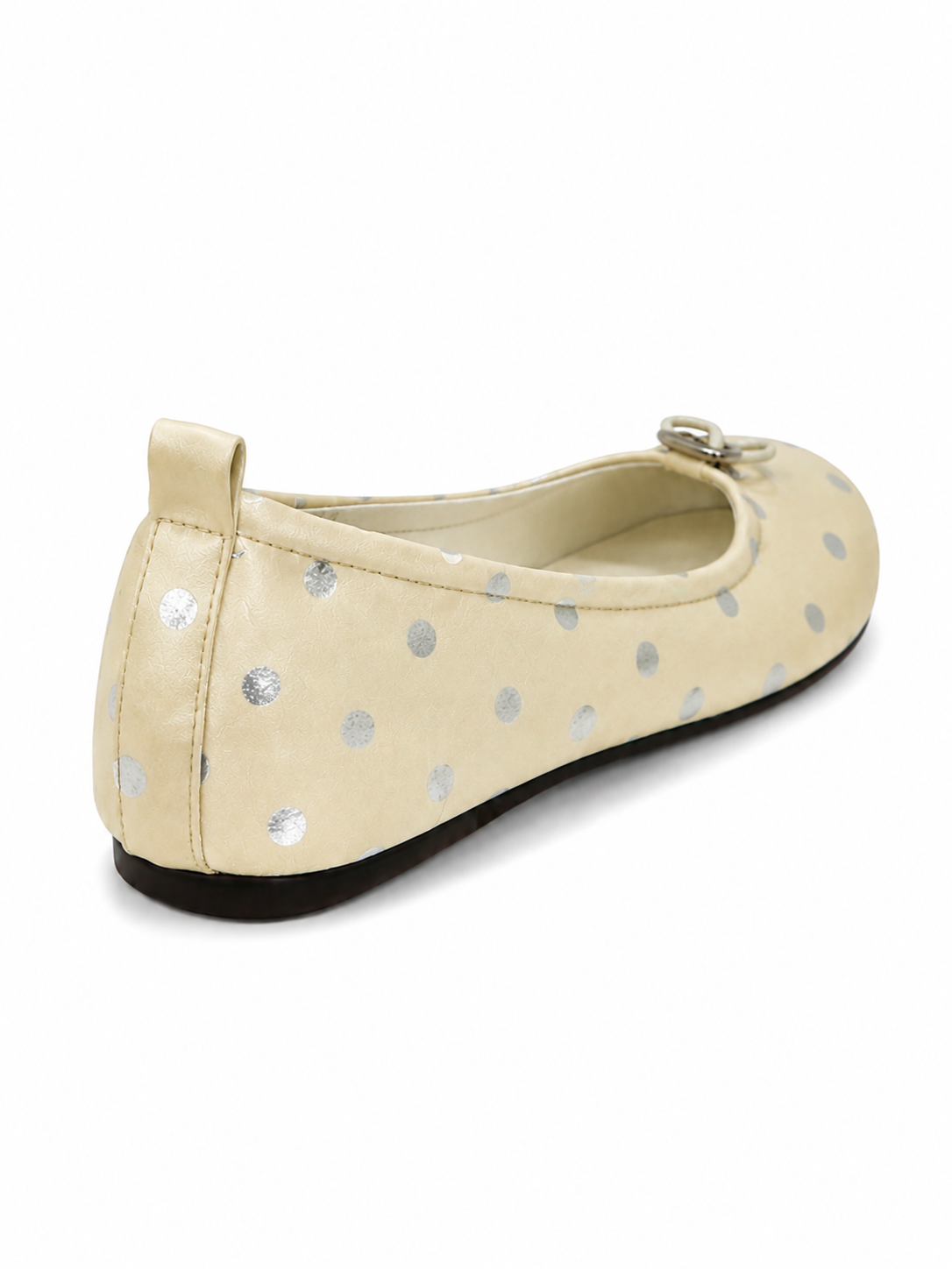 Polka Dot Ballet Flats for Women with Pig Nose Buckle – Retro Round Toe Slip-On Shoes