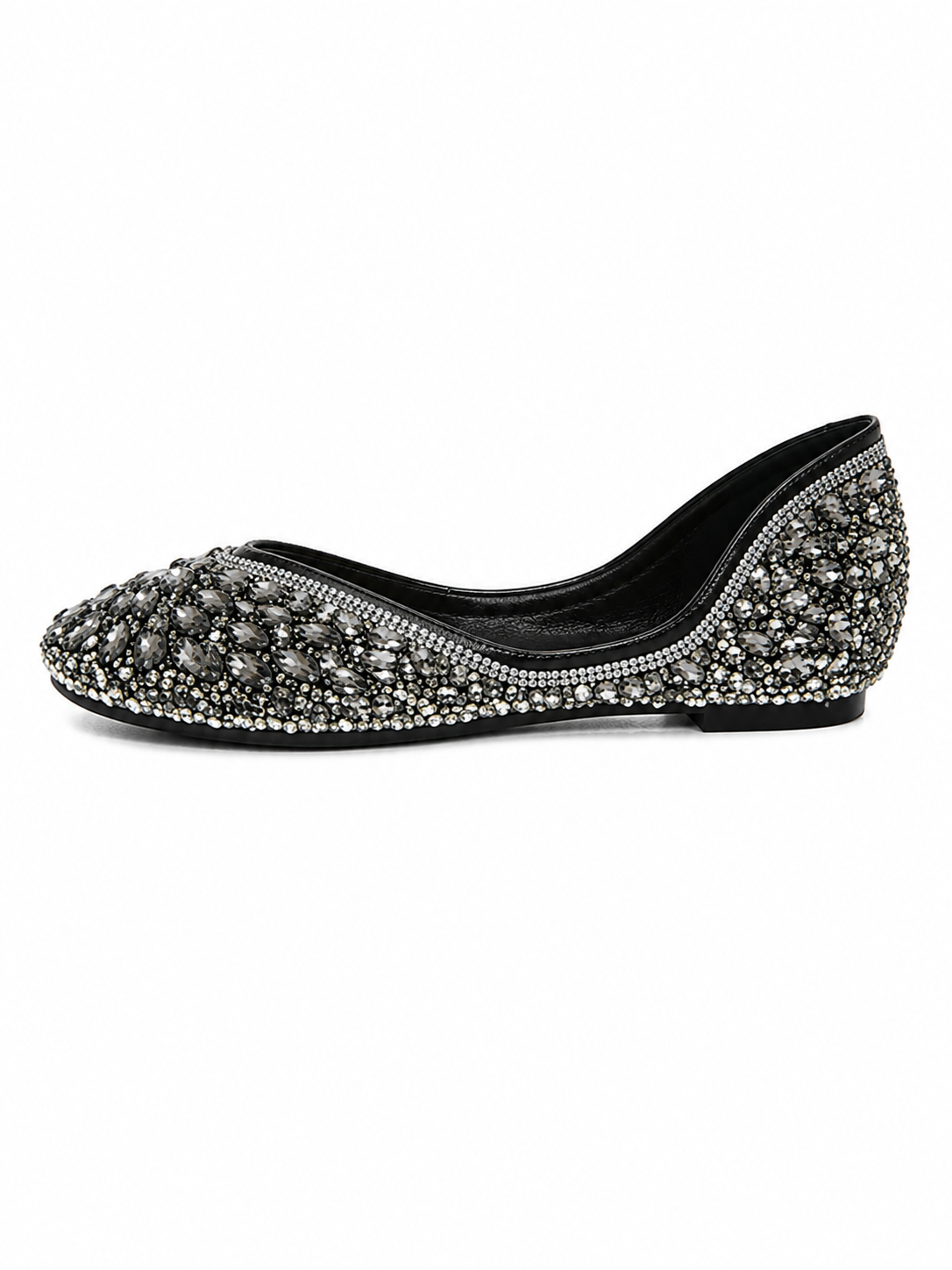 Crystal Rhinestone Ballet Flats – Sparkly Square Toe Dress Shoes for Women