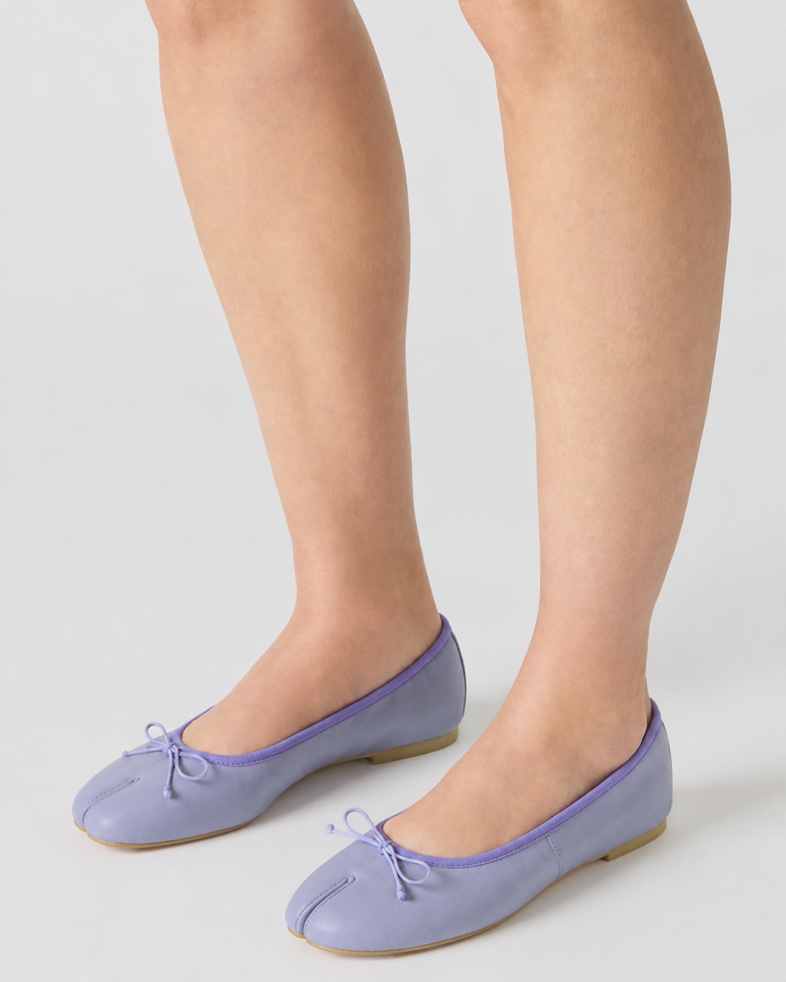Split-Toe Bow Ballet Flats for Women – Soft Slip-On Shoes