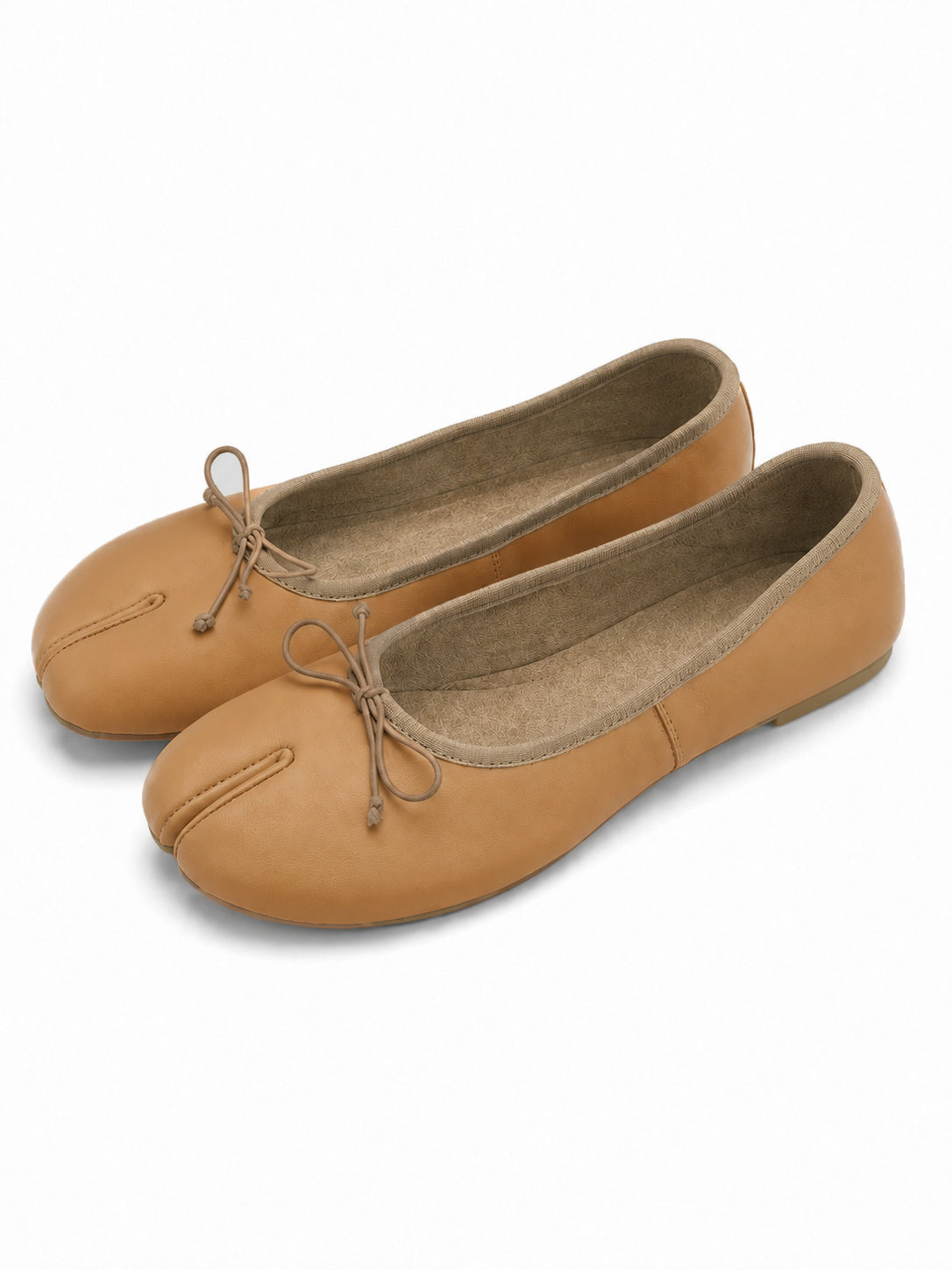 Split-Toe Bow Ballet Flats for Women – Soft Slip-On Shoes