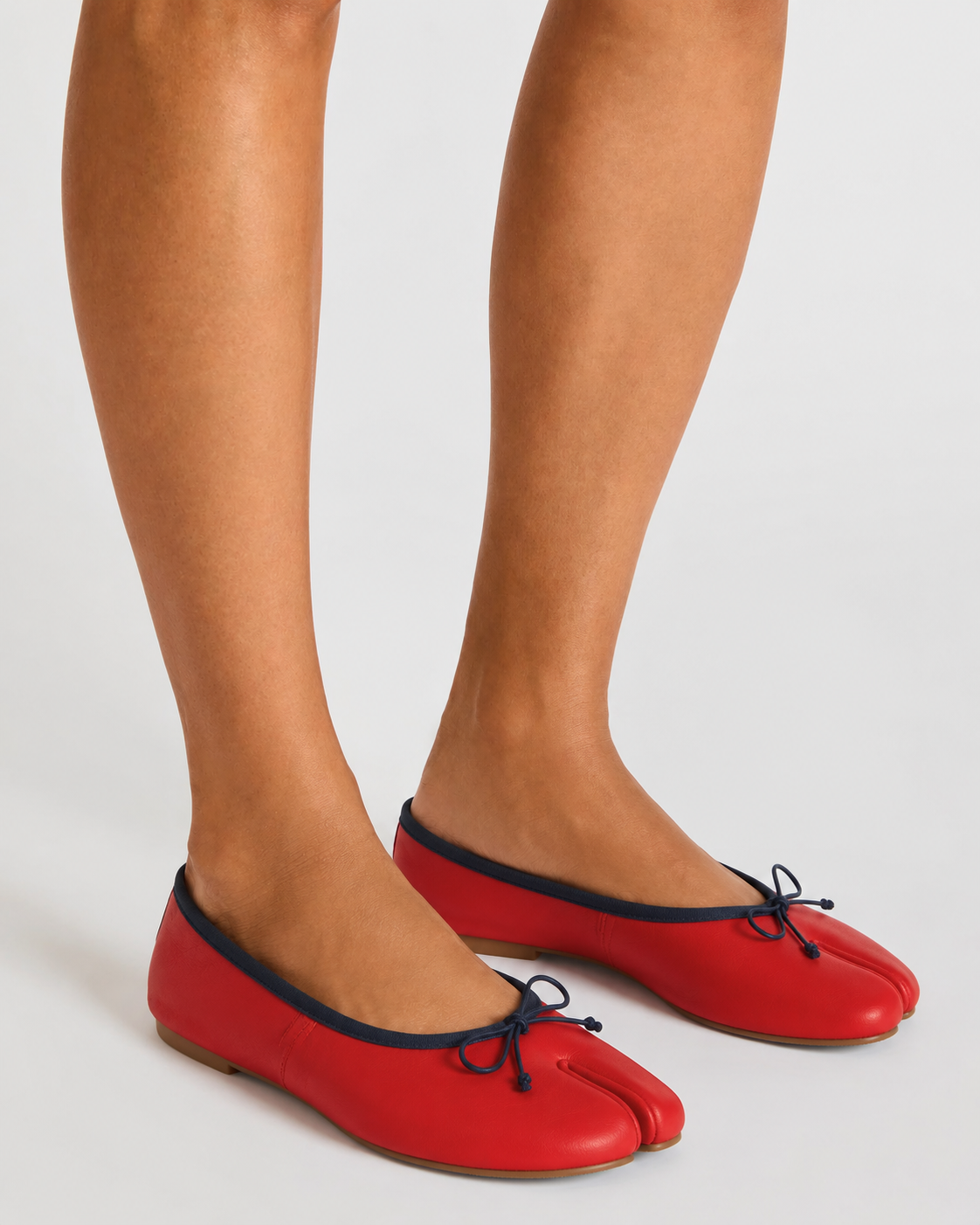 Split-Toe Bow Ballet Flats for Women – Soft Slip-On Shoes