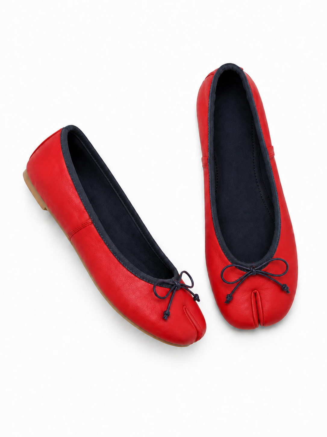 Split-Toe Bow Ballet Flats for Women – Soft Slip-On Shoes