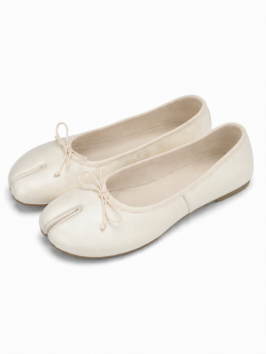 Split-Toe Bow Ballet Flats for Women – Soft Slip-On Shoes