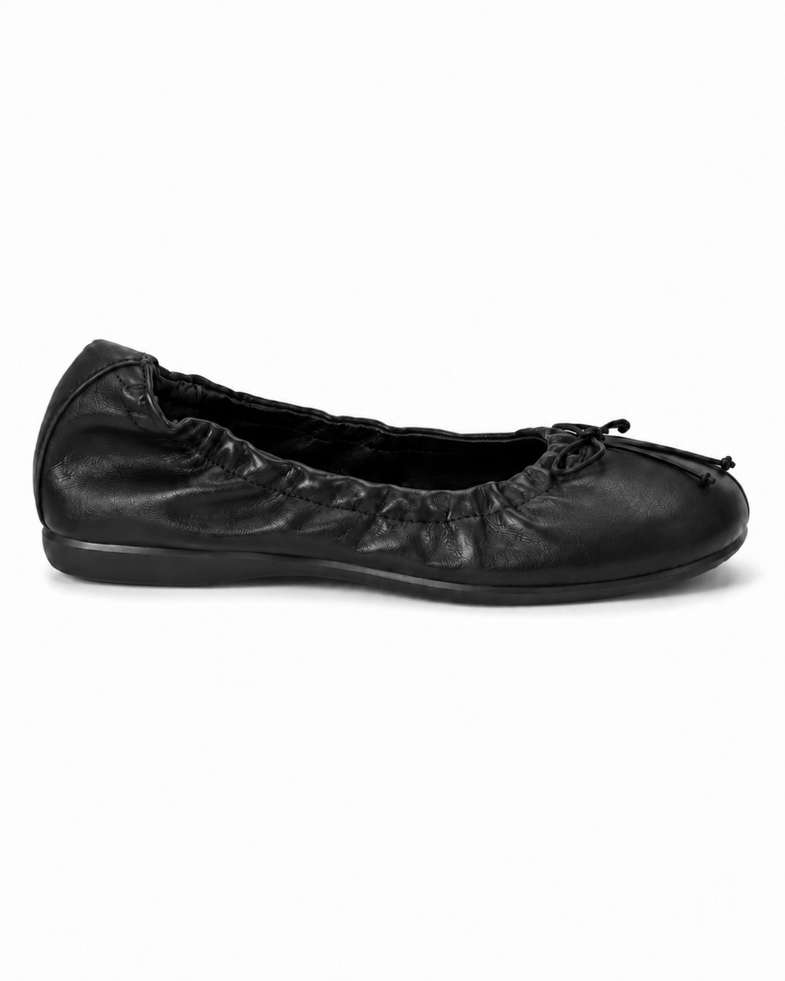 Ruched Bow Ballet Flats for Women – Soft Foldable Round Toe Flats