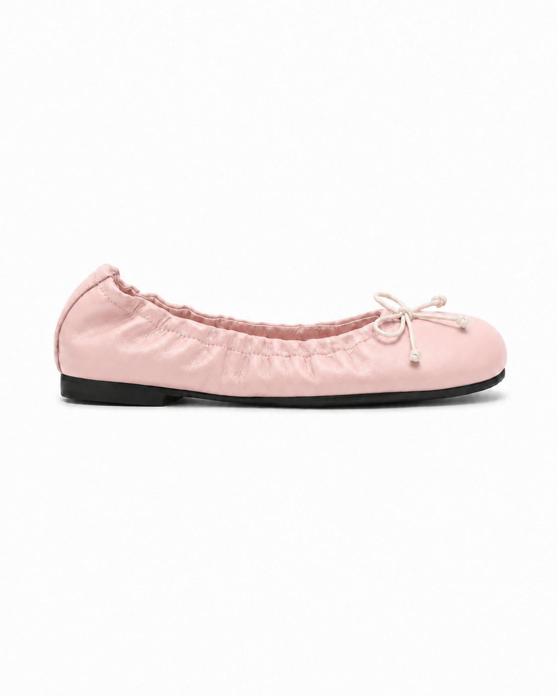 Ruched Bow Ballet Flats for Women – Soft Foldable Round Toe Flats