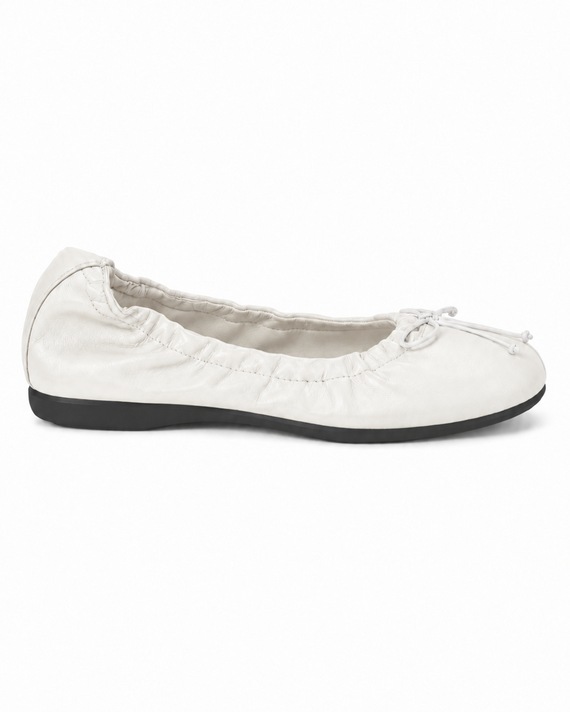 Ruched Bow Ballet Flats for Women – Soft Foldable Round Toe Flats