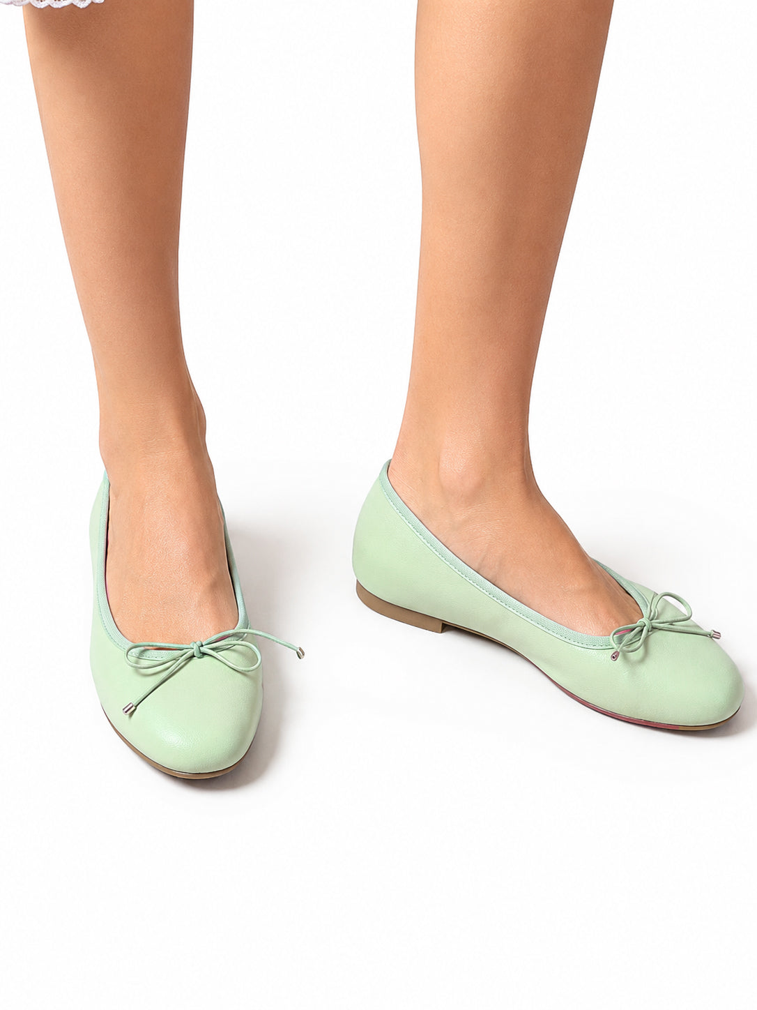 Square Toe Ballet Flats – Soft Leather Bow Flats for Everyday Comfort