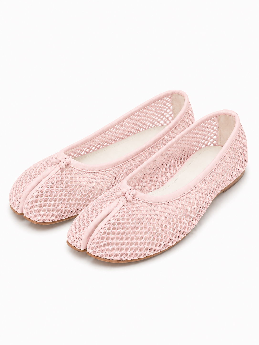 Women’s Tabi Mesh Ballet Flats – Breathable Split Toe Bow Flats
