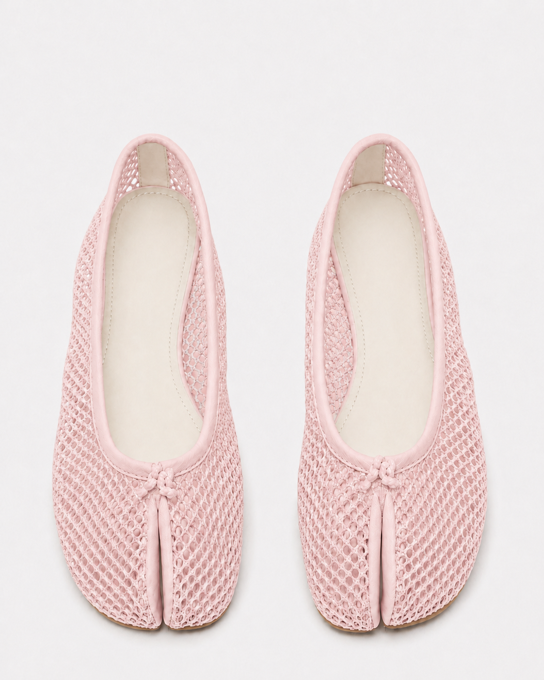 Women’s Tabi Mesh Ballet Flats – Breathable Split Toe Bow Flats