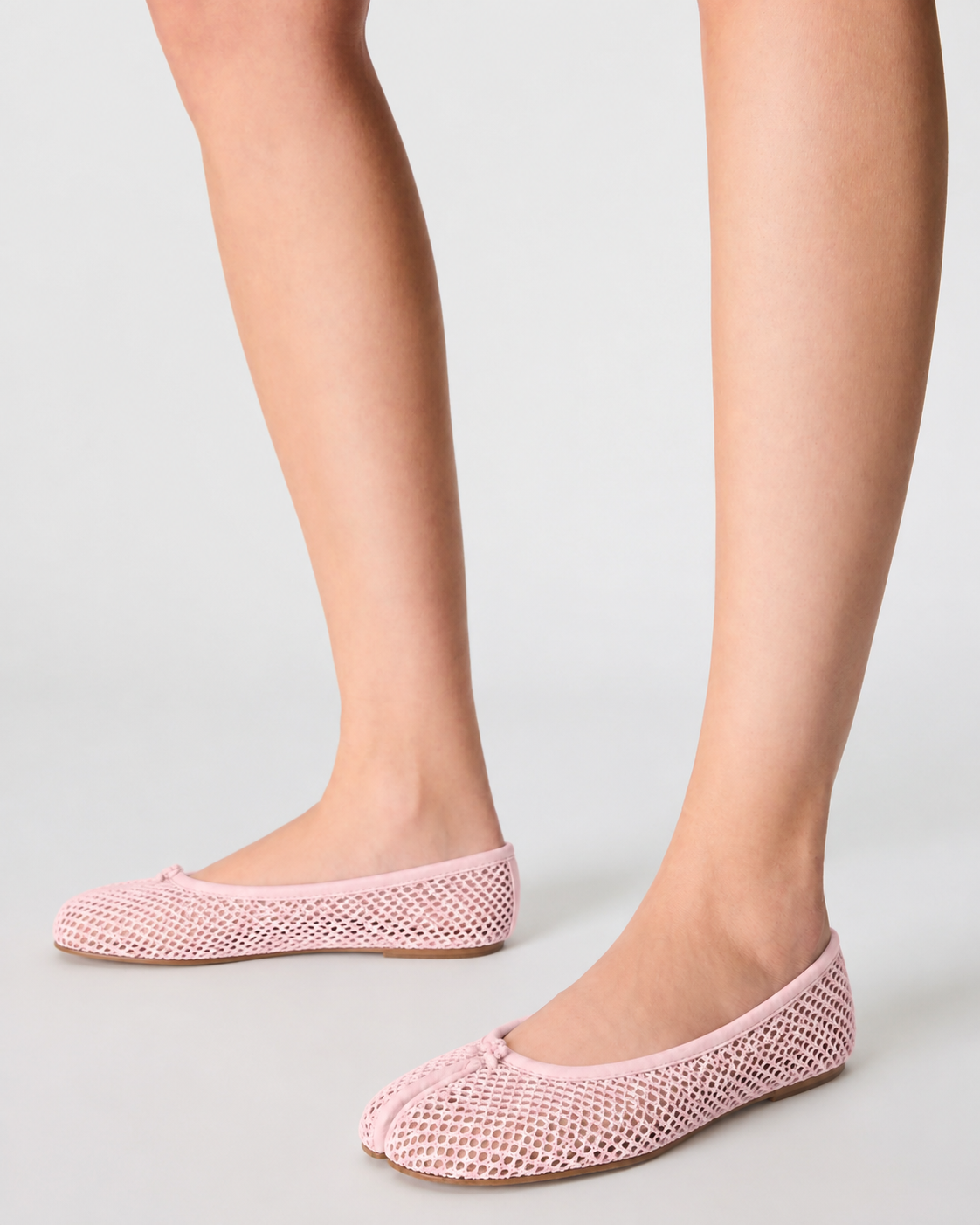 Women’s Tabi Mesh Ballet Flats – Breathable Split Toe Bow Flats