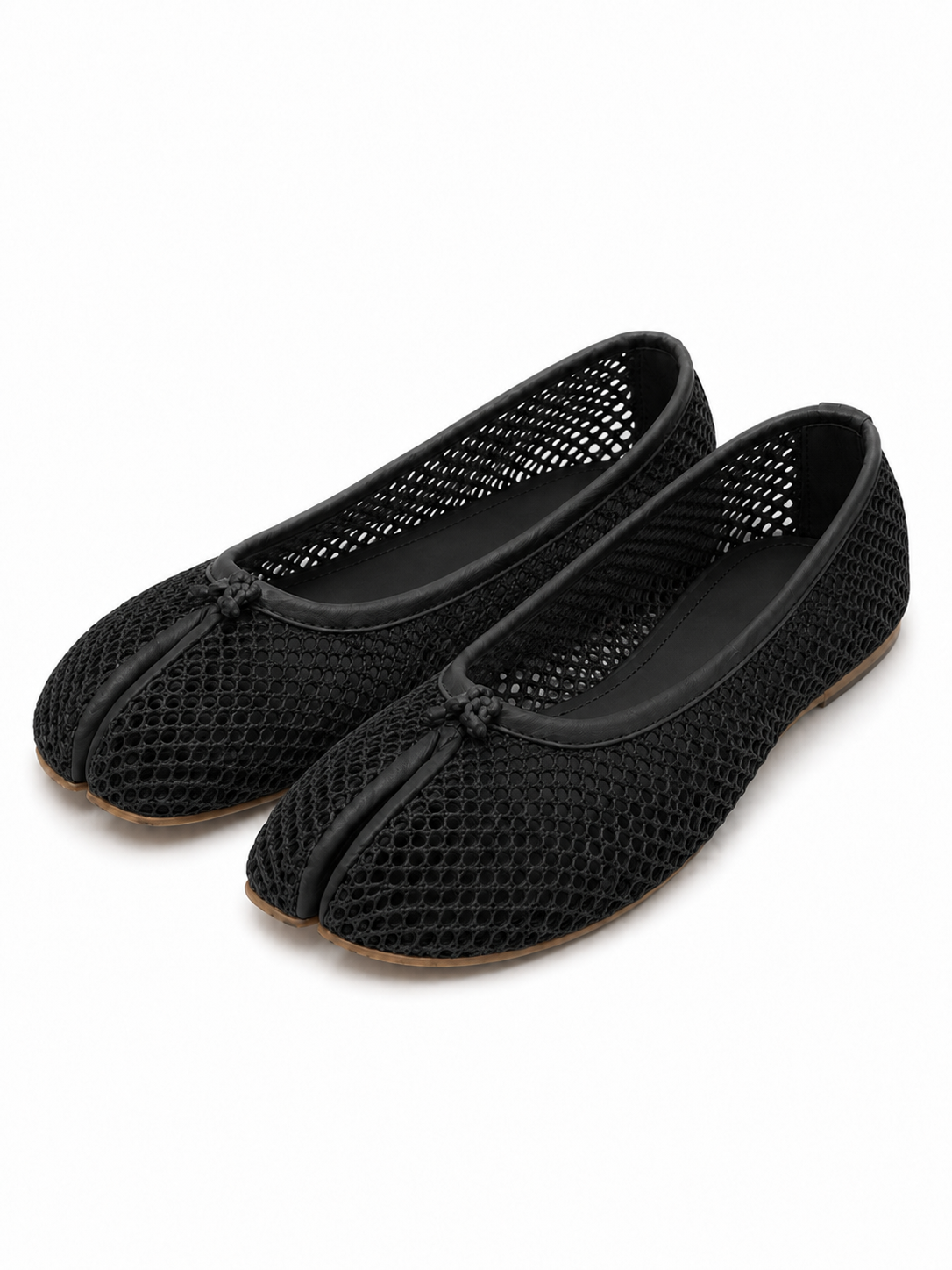 Women’s Tabi Mesh Ballet Flats – Breathable Split Toe Bow Flats