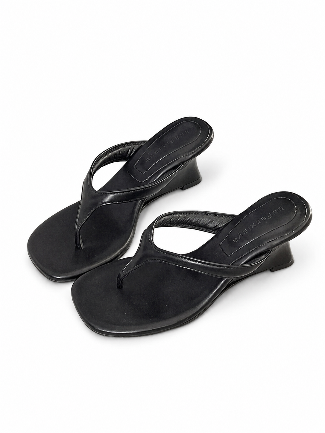 Sculpted Low Wedge Flip Flops – Minimalist Thong Sandals for Women