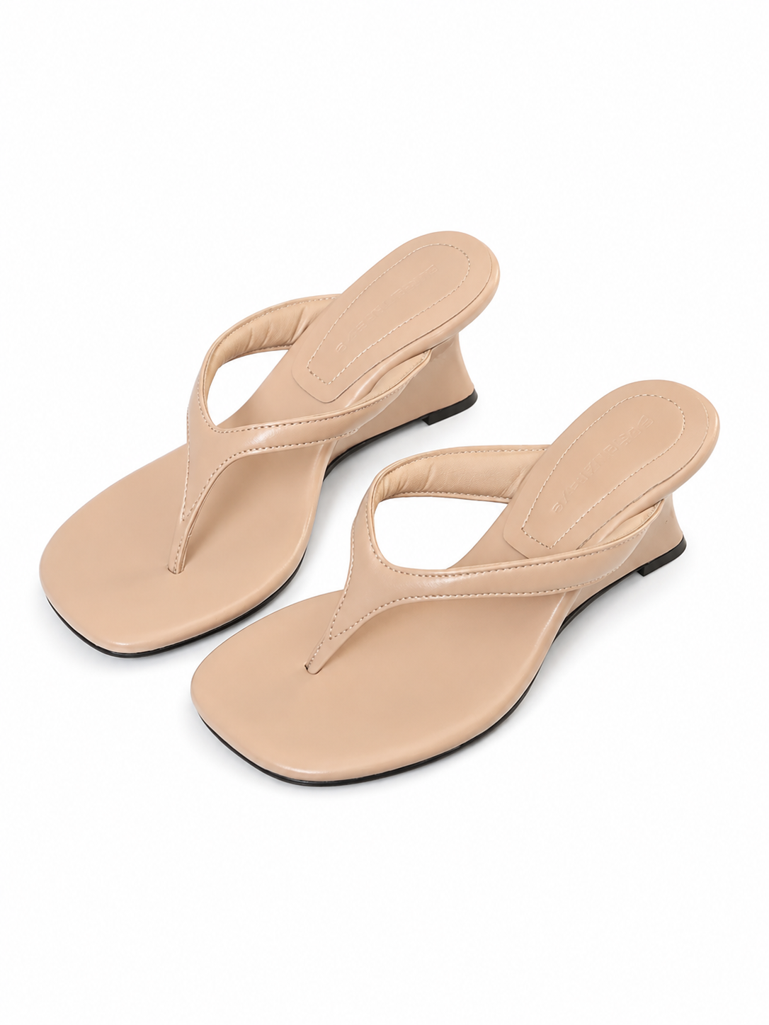 Sculpted Low Wedge Flip Flops – Minimalist Thong Sandals for Women