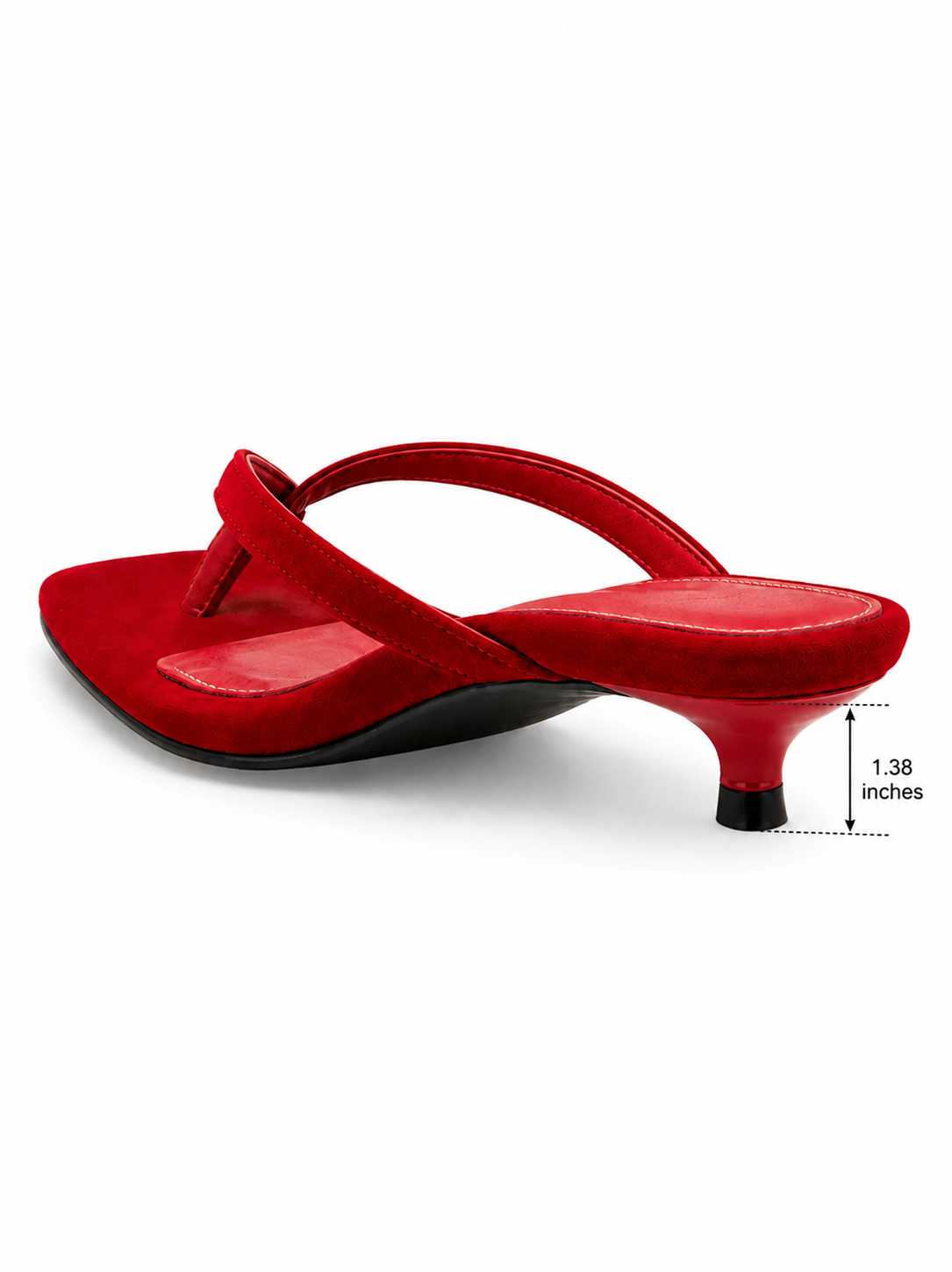 Retro Square Toe Kitten Heel Thong Sandals – Slim Strap Flip Flop Heels