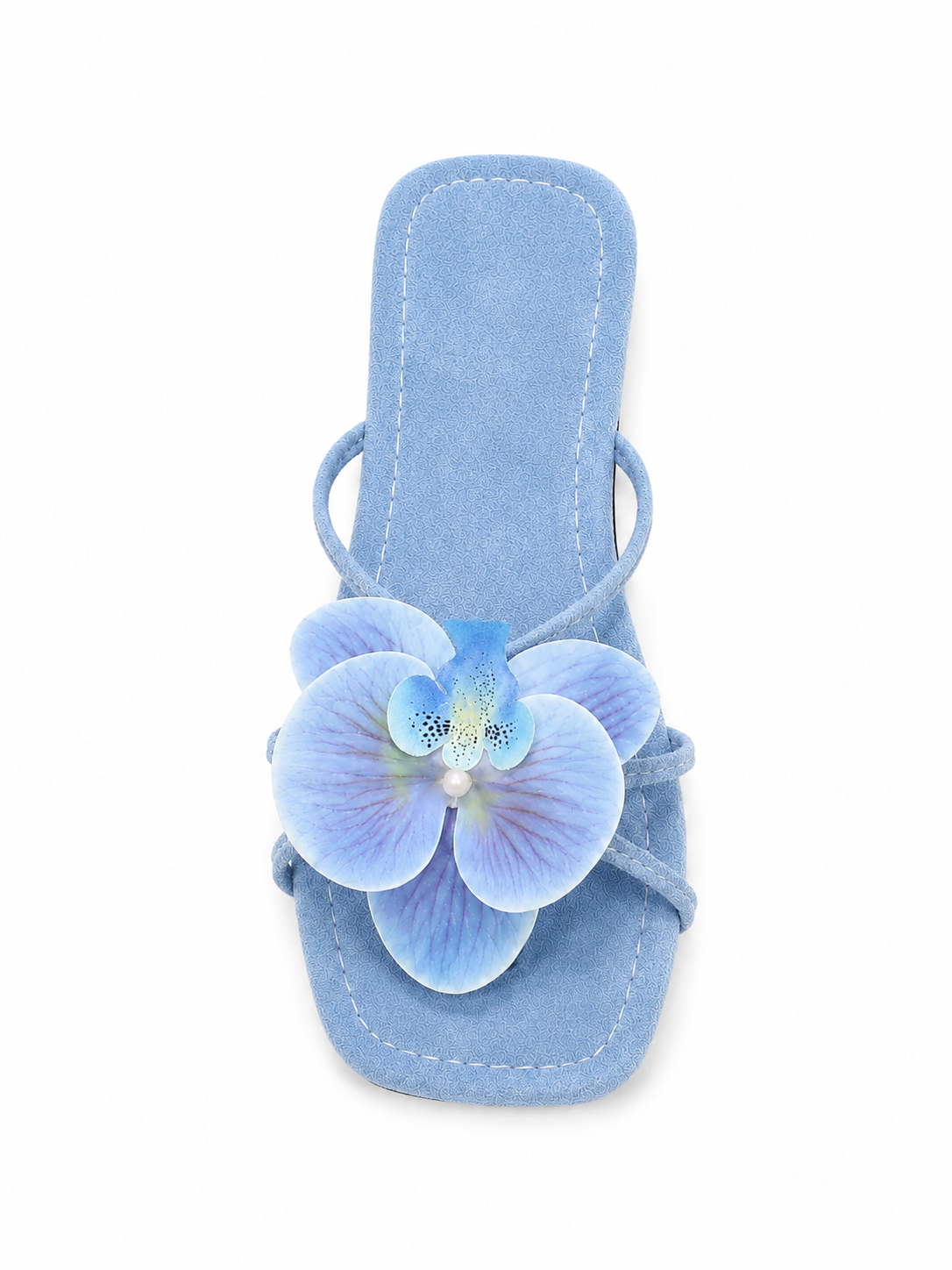 Women's Floral Slide Sandals – 3D Orchid Flower Flat Sandals