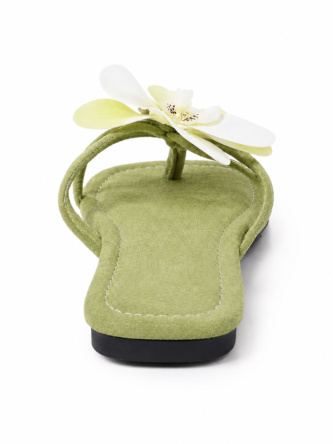 Women's Floral Slide Sandals – 3D Orchid Flower Flat Sandals