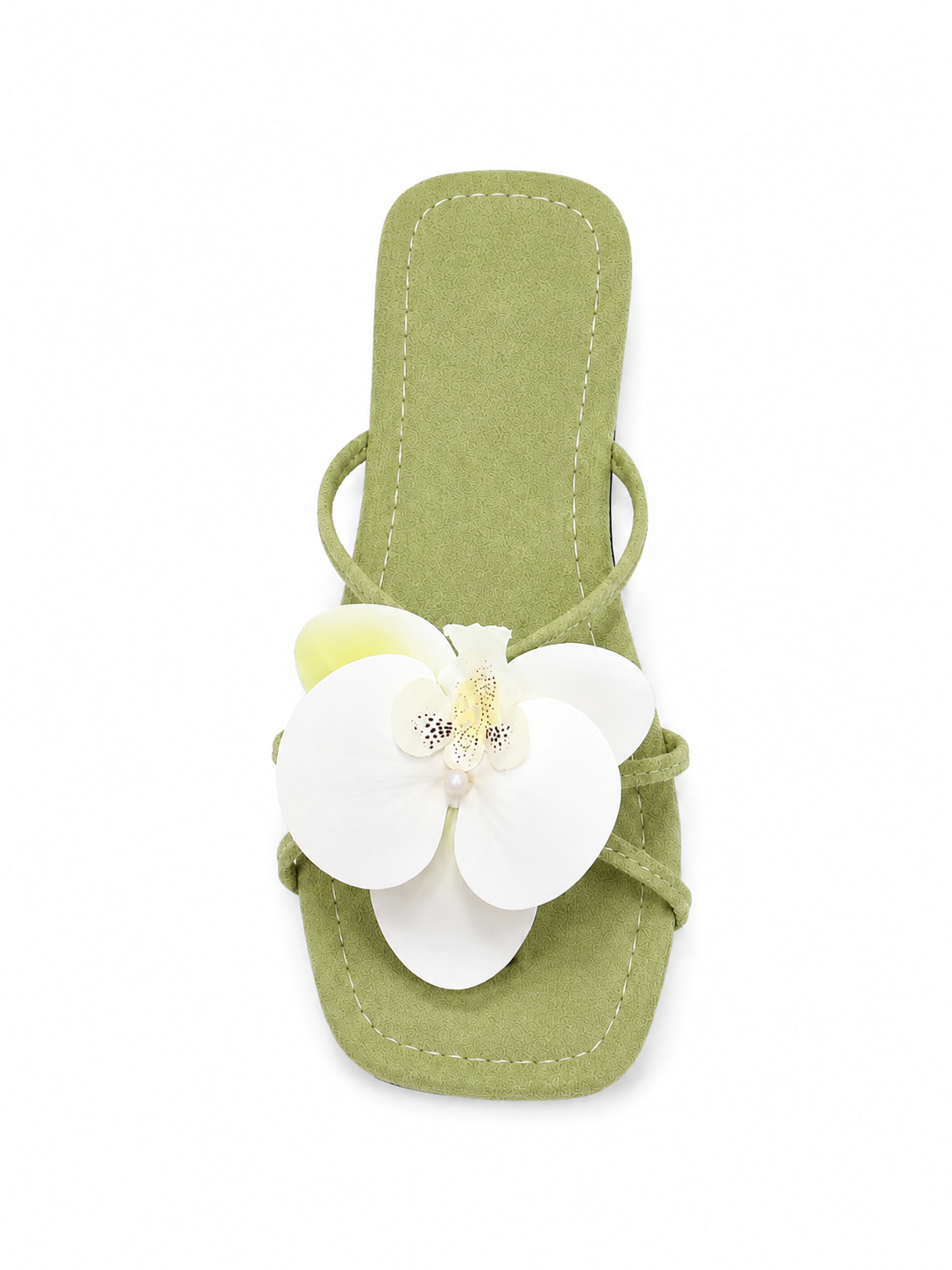 Women's Floral Slide Sandals – 3D Orchid Flower Flat Sandals